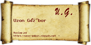 Uzon Gábor névjegykártya